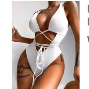 White Criss Cross Swimsuit